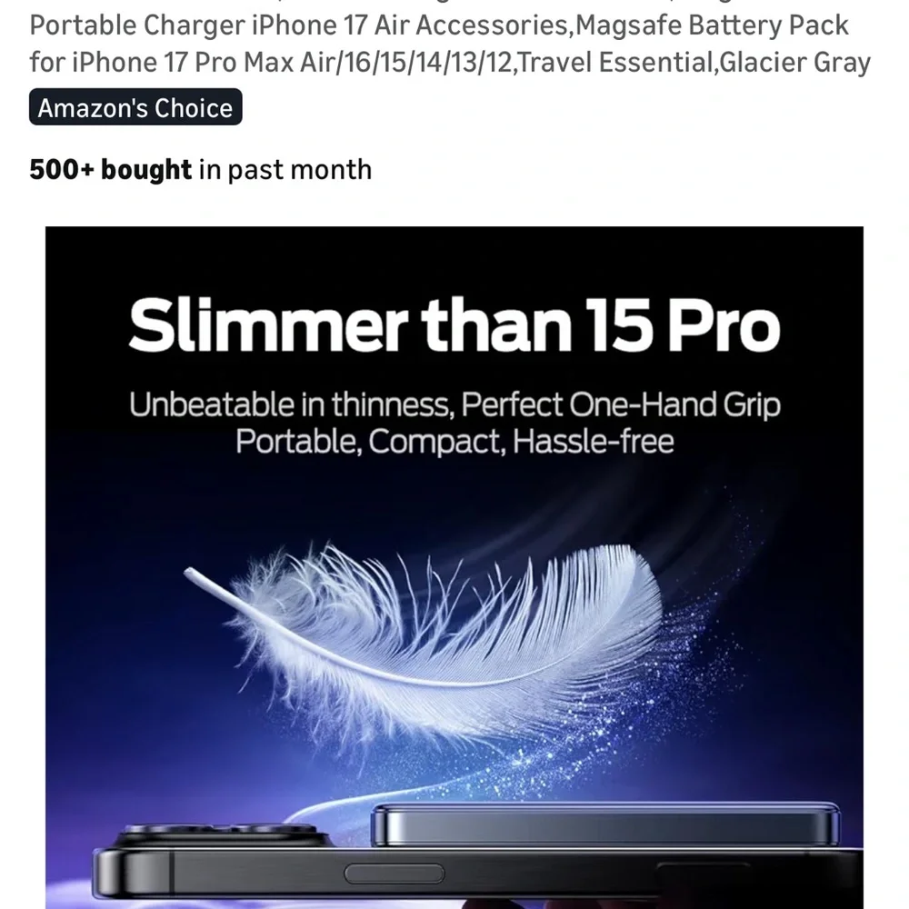 Magnetic Blade Wireless Charger - Silver